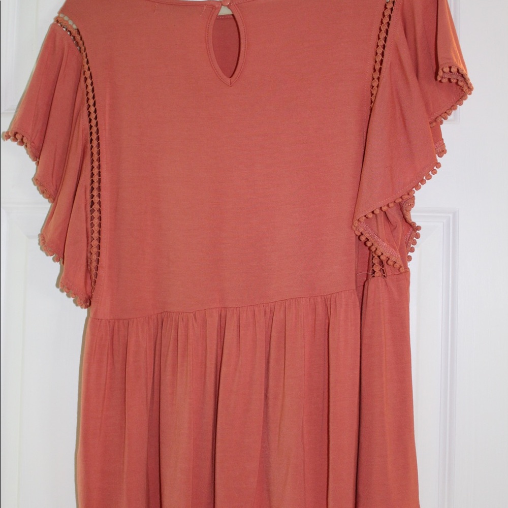 Charming coral bohemian top